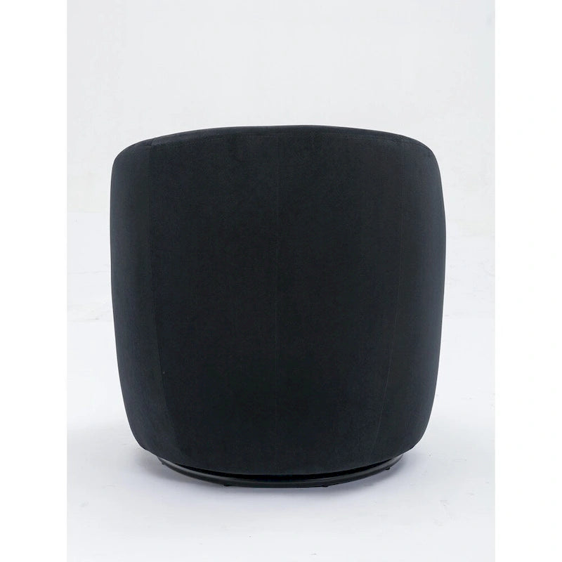 Fauteuil pivotant en velours avec anneau en métal thermolaqué noir