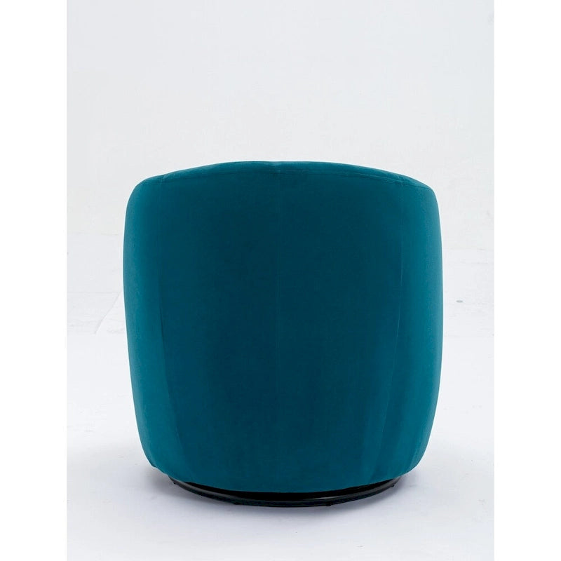 Fauteuil pivotant en velours avec anneau en métal thermolaqué noir