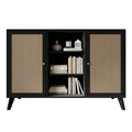 Buffet bas noir style Mid-Century Modern