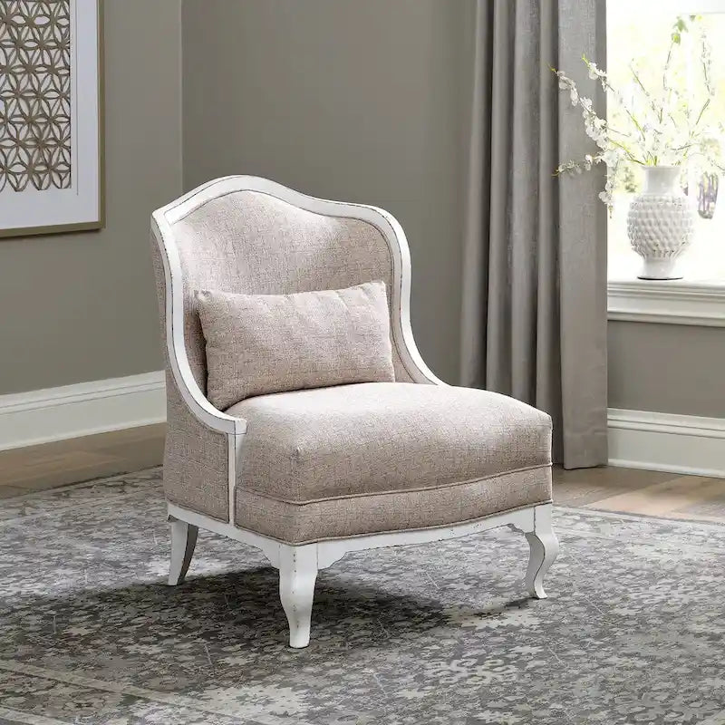 Magnolia Manor Antique White Upholstered Accent Chair
