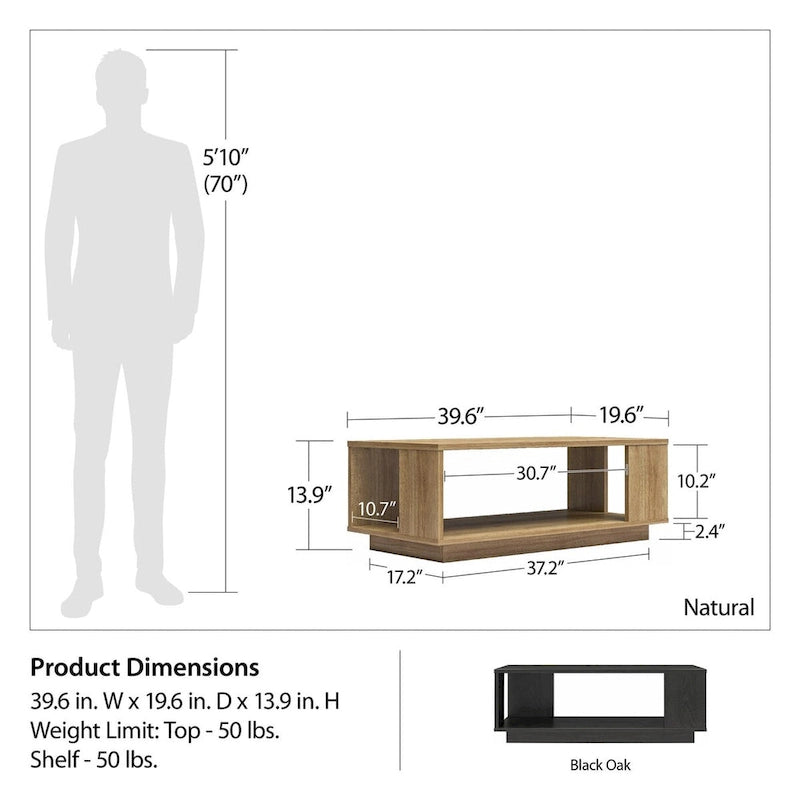 Table basse rectangulaire contemporaine