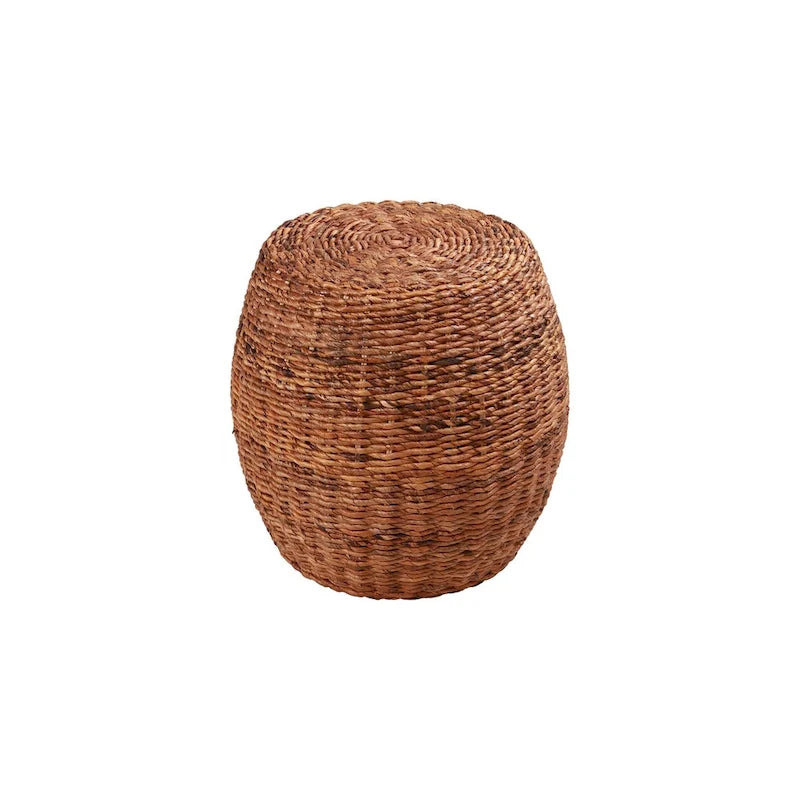 Table créative en osier tressé en forme de tonneau
