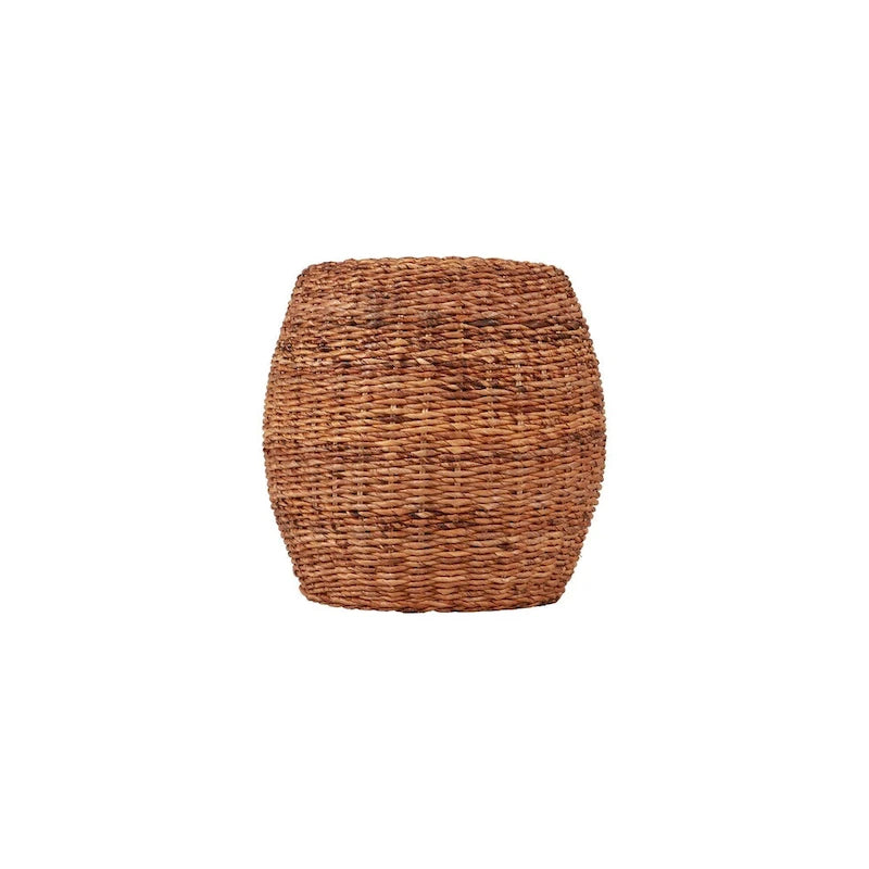Table créative en osier tressé en forme de tonneau