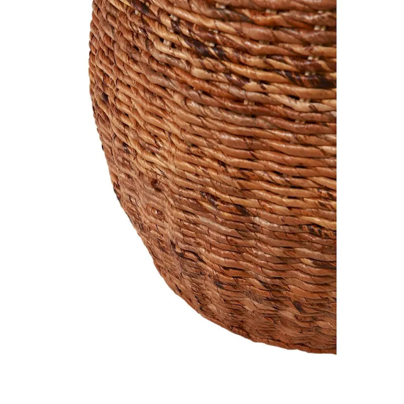 Table créative en osier tressé en forme de tonneau