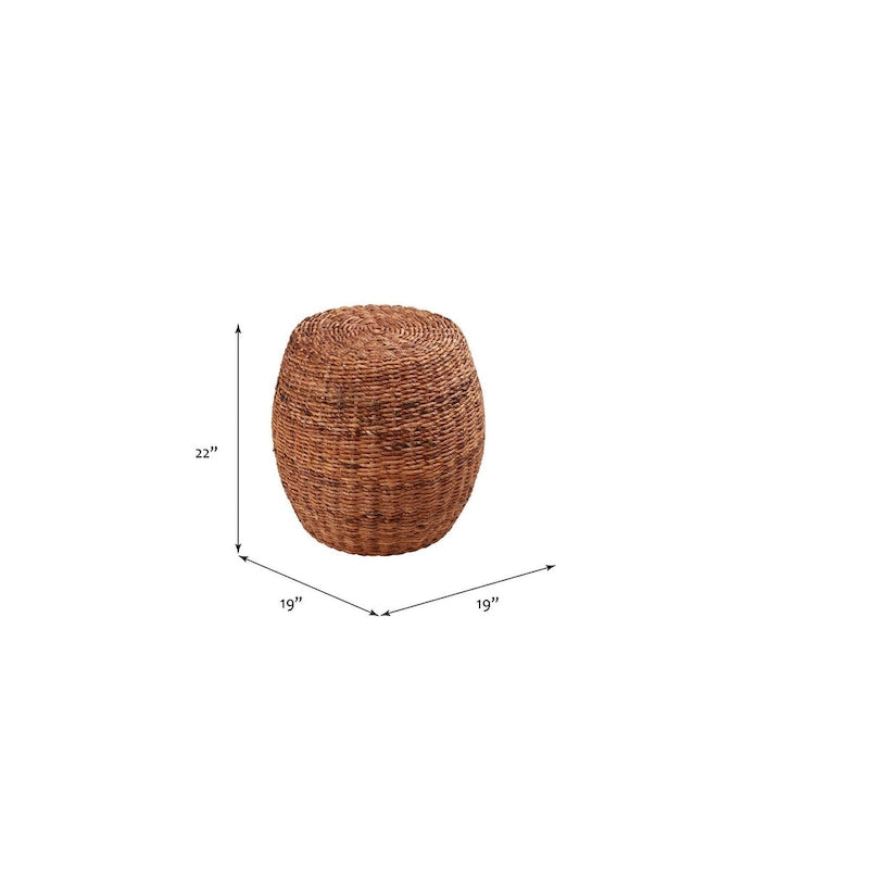 Table créative en osier tressé en forme de tonneau