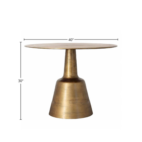 Table de salle à manger ronde en fonte d'aluminium de 40 po, or