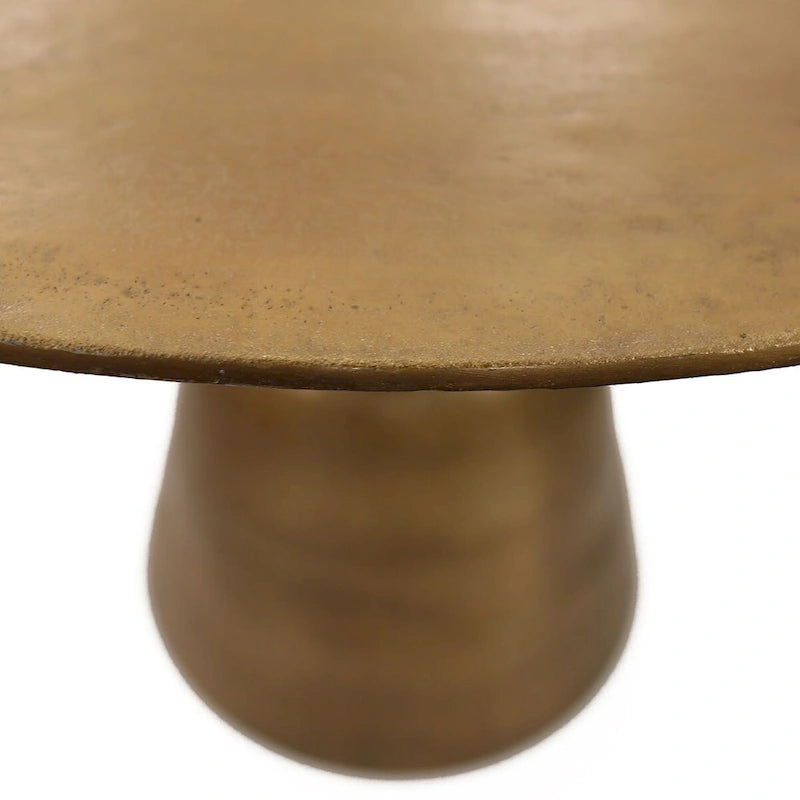 Table de salle à manger ronde en fonte d'aluminium de 40 po, or